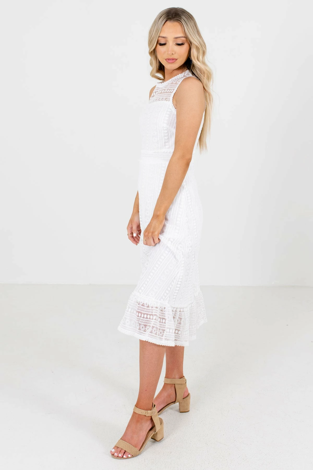 Bella Ella Boutique Long Awaited Love White Midi Dress 5 Bella Ella Boutique Long Awaited Love White Midi Dress - Image 5