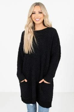 Bella Ella Boutique Look This Way Black Sweater