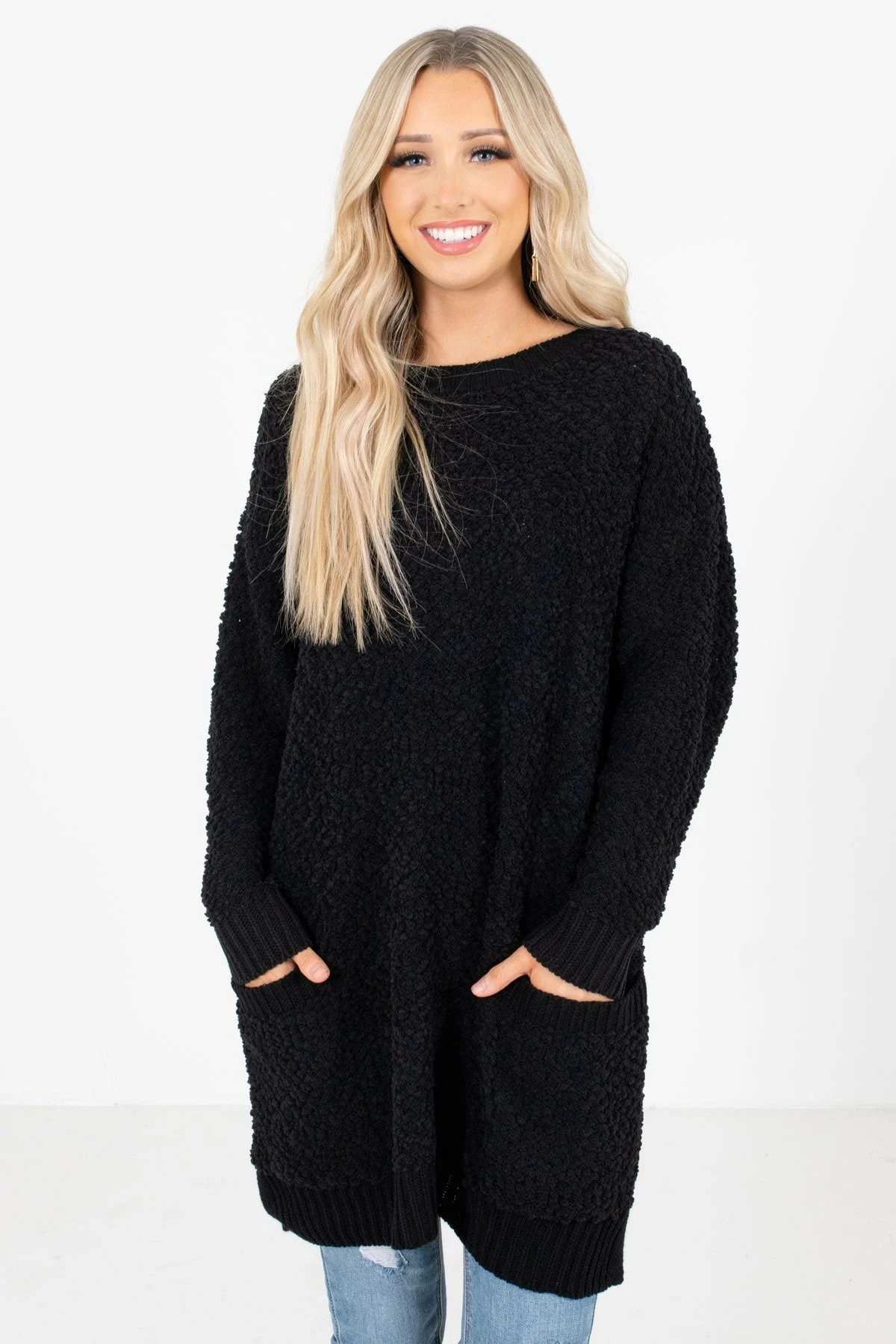 Bella Ella Boutique Look This Way Black Sweater 1 Bella Ella Boutique Look This Way Black Sweater
