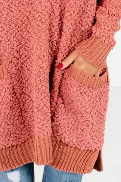 Bella Ella Boutique Look This Way Coral Sweater -Bella Ella Sales Look This Way Coral Sweater Detail 5000x