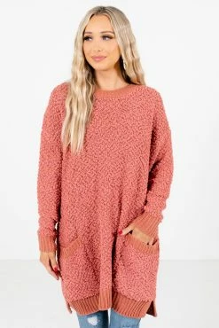 Bella Ella Boutique Look This Way Coral Sweater