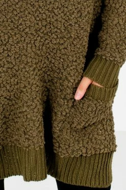 Bella Ella Boutique Look This Way Olive Sweater -Bella Ella Sales Look This Way Olive Sweater Detail 5000x