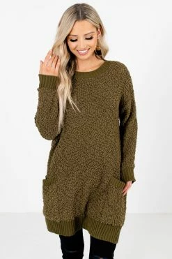 Bella Ella Boutique Look This Way Olive Sweater