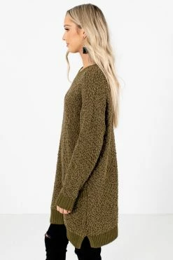 Bella Ella Boutique Look This Way Olive Sweater -Bella Ella Sales Look This Way Olive Sweater Side 5000x