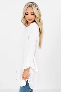 Zenana Looking Sharp Long Sleeve Blouse 16 Zenana Looking Sharp Long Sleeve Blouse -Bella Ella Sales LookingSharpBlouseWhiteSide 5000x