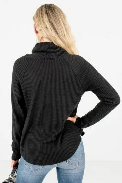 Bella Ella Boutique Lost In A Daydream Black Cowl Neck Sweater -Bella Ella Sales Lost in a Daydream Black Sweater Back 5000x