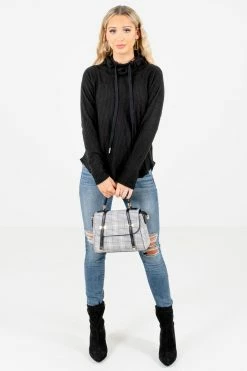 Bella Ella Boutique Lost In A Daydream Black Cowl Neck Sweater -Bella Ella Sales Lost in a Daydream Black Sweater Full Front2 5000x