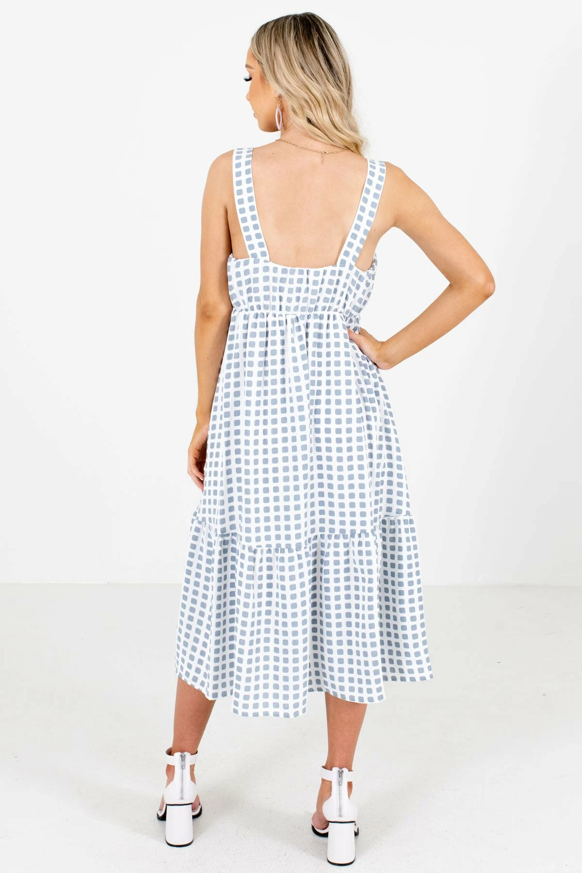 Bella Ella Boutique Love Like Mine White Patterned Midi Dress 2 Bella Ella Boutique Love Like Mine White Patterned Midi Dress - Image 2