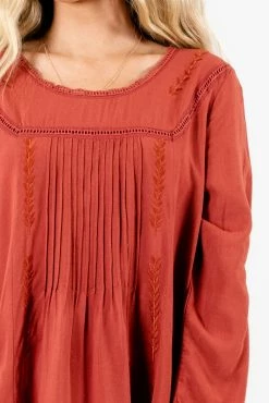 Bella Ella Boutique Love Of My Life Rust Orange Mini Dress -Bella Ella Sales Love of My Life Rust Dress Detail 5000x