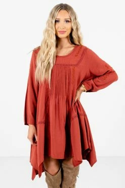 Bella Ella Boutique Love Of My Life Rust Orange Mini Dress