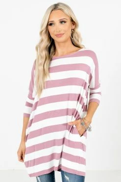 Zenana Lover's Game Striped Top -Bella Ella Sales Lover sGameTopPinkFront 5000x