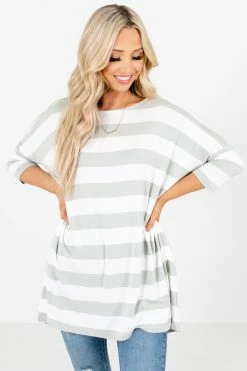 Zenana Lover's Game Striped Top -Bella Ella Sales Lover sGameTopSageFront 5000x