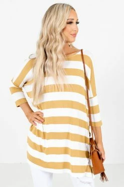 Zenana Lover's Game Striped Top -Bella Ella Sales Lover sGameTopYellowFront 5000x