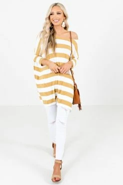 Zenana Lover's Game Striped Top -Bella Ella Sales Lover sGameTopYellowFullFront 5000x