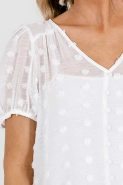 Bella Ella Boutique Loving It Textured Blouse -Bella Ella Sales Loving It White Blouse Detail 5000x