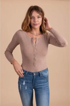 Le Lis Happiness Guaranteed Button Down Bodysuit