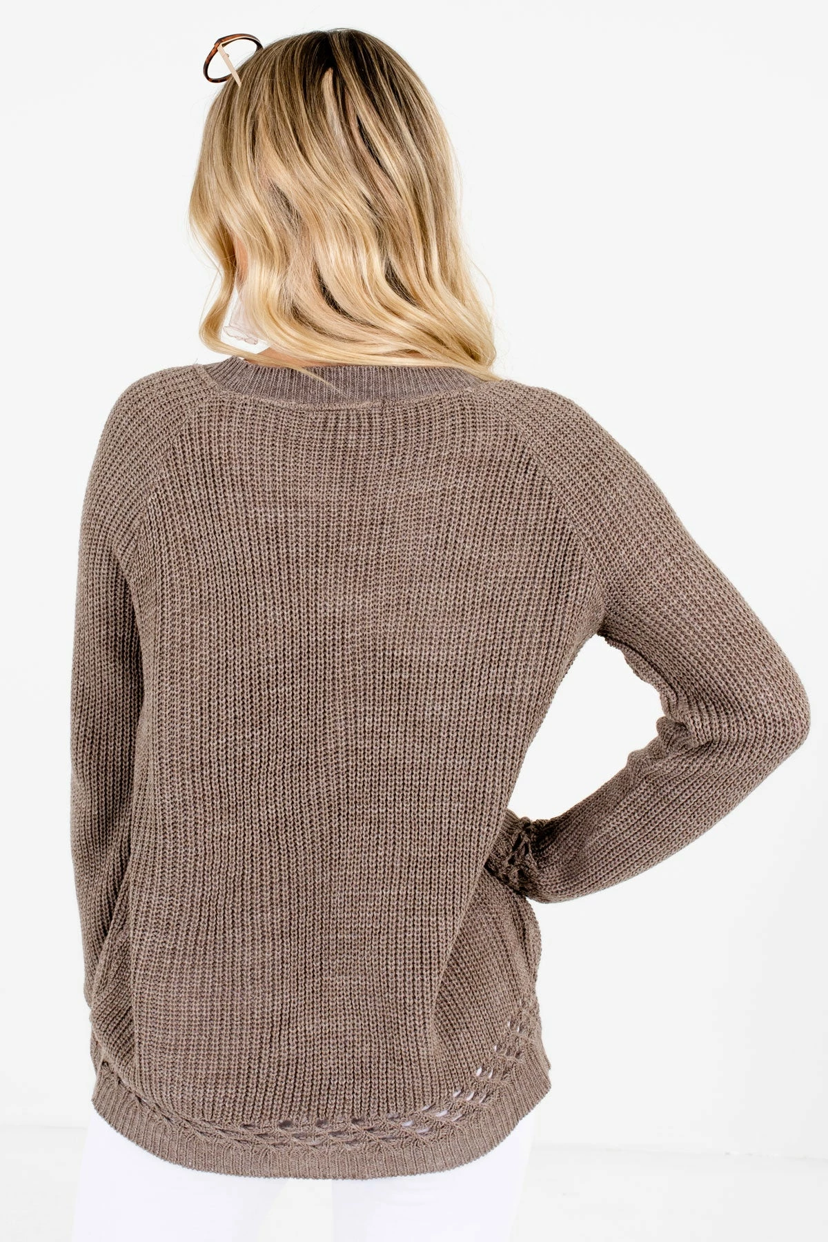 Bella Ella Boutique Make A Change Brown Sweater 2 Bella Ella Boutique Make A Change Brown Sweater - Image 2