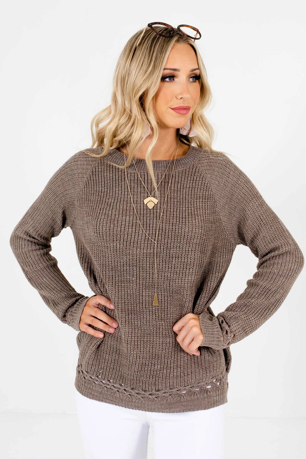 Bella Ella Boutique Make A Change Brown Sweater 1 Bella Ella Boutique Make A Change Brown Sweater