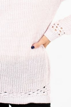 Bella Ella Boutique Make A Change Pink Sweater -Bella Ella Sales Make a Change Pink Sweater Detail 5000x