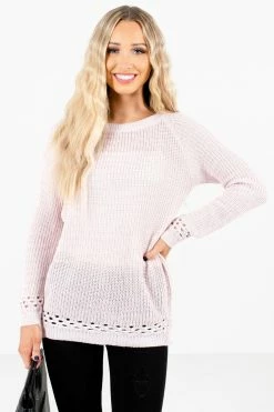 Bella Ella Boutique Make A Change Pink Sweater -Bella Ella Sales Make a Change Pink Sweater Front4 5000x