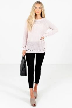 Bella Ella Boutique Make A Change Pink Sweater -Bella Ella Sales Make a Change Pink Sweater Full Front2 5000x