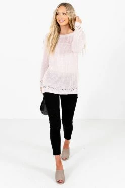 Bella Ella Boutique Make A Change Pink Sweater -Bella Ella Sales Make a Change Pink Sweater Full Front 5000x