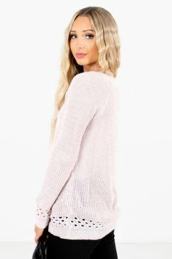 Bella Ella Boutique Make A Change Pink Sweater -Bella Ella Sales Make a Change Pink Sweater Side 5000x