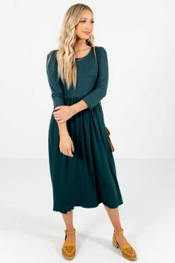Bella Ella Boutique Matters Of The Heart Teal Midi Dress -Bella Ella Sales Matters of the Heart Teal Dress Full Front2 5000x