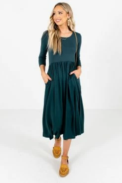 Bella Ella Boutique Matters Of The Heart Teal Midi Dress