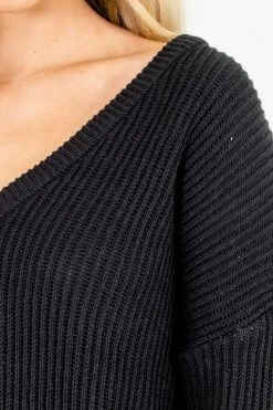 Bella Ella Boutique My Favorite Black Knit Sweater 10 Bella Ella Boutique My Favorite Black Knit Sweater -Bella Ella Sales My Favorite Black Sweater Detail 5000x