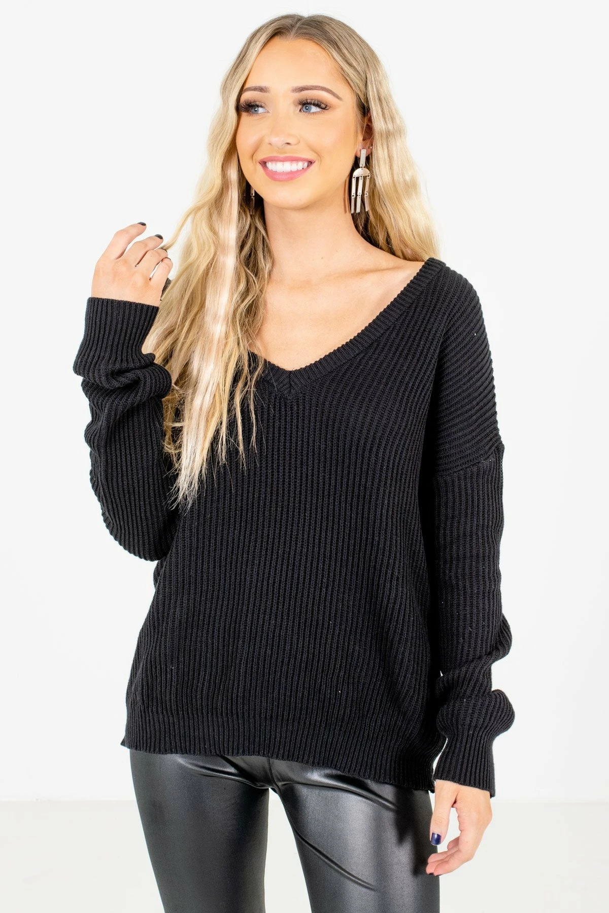 Bella Ella Boutique My Favorite Black Knit Sweater 7 Bella Ella Boutique My Favorite Black Knit Sweater - Image 7