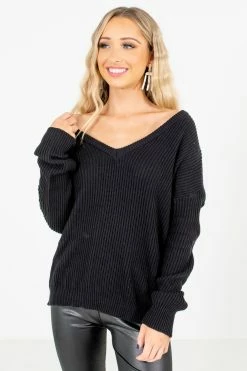 Bella Ella Boutique My Favorite Black Knit Sweater