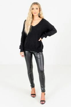 Bella Ella Boutique My Favorite Black Knit Sweater 15 Bella Ella Boutique My Favorite Black Knit Sweater -Bella Ella Sales My Favorite Black Sweater Full Front 5000x