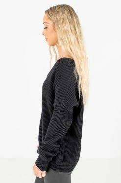 Bella Ella Boutique My Favorite Black Knit Sweater 13 Bella Ella Boutique My Favorite Black Knit Sweater -Bella Ella Sales My Favorite Black Sweater Side 5000x