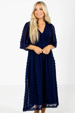 Listicle My Moment Midi Dress -Bella Ella Sales My Moment Midi Dress Navy Front2 5000x
