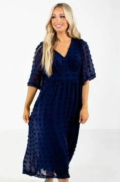 Listicle My Moment Midi Dress -Bella Ella Sales My Moment Midi Dress Navy Front 5000x