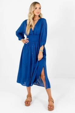 Bella Ella Boutique My Muse Blue Midi Dress -Bella Ella Sales My Muse Blue Dress Full Front2 5000x