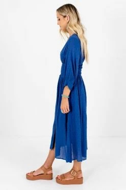 Bella Ella Boutique My Muse Blue Midi Dress -Bella Ella Sales My Muse Blue Dress Side 5000x