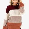 Bella Ella Boutique Natural Beauty Taupe Multi Striped Sweater