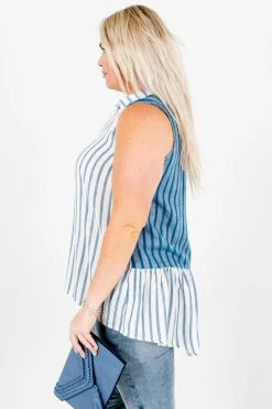 Bella Ella Boutique Nautical Girl White Striped Tank -Bella Ella Sales Nautical Girl White Striped Tank Side 5000x