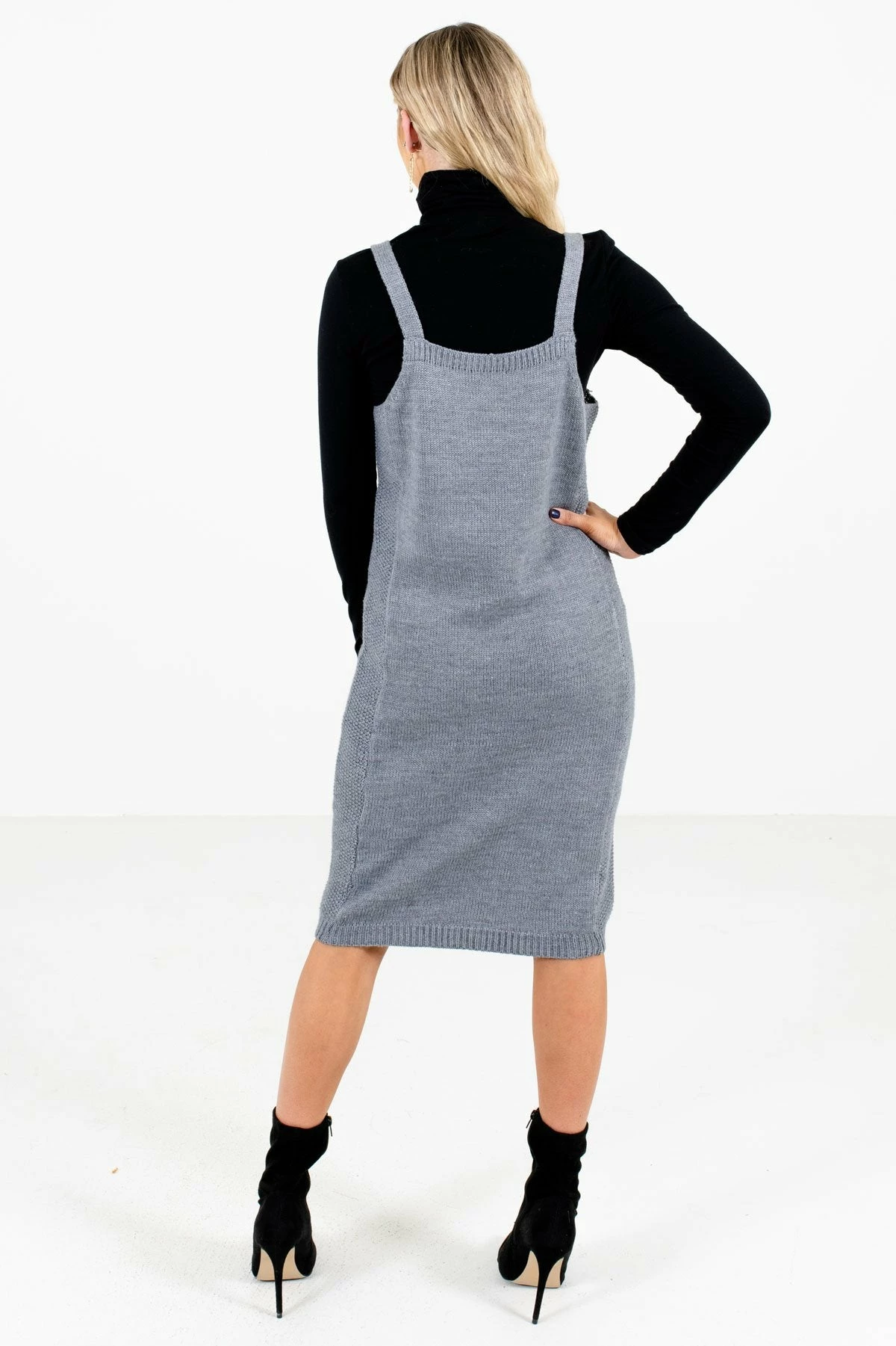 Bella Ella Boutique New Perspective Gray Knee-Length Dress 2 Bella Ella Boutique New Perspective Gray Knee-Length Dress - Image 2