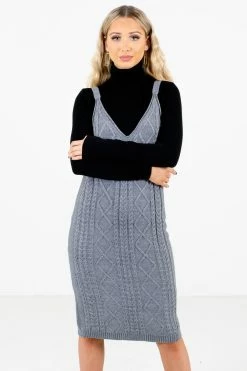 Bella Ella Boutique New Perspective Gray Knee-Length Dress 12 Bella Ella Boutique New Perspective Gray Knee-Length Dress -Bella Ella Sales New Perspective Gray Dress Front 5000x