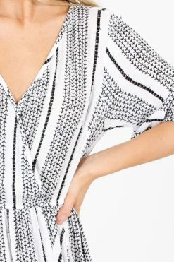 Kori America Nice To Meet You Patterned Midi Dress 13 Kori America Nice To Meet You Patterned Midi Dress -Bella Ella Sales Nice to Meet You White Dress Detail 5000x