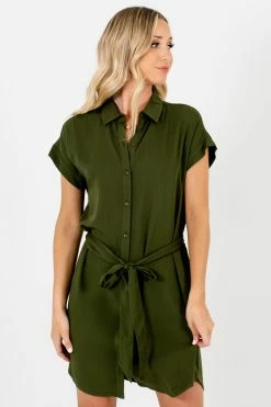 Bella Ella Boutique No Matter What Olive Mini Dress -Bella Ella Sales No Matter What Olive Mini Dress Front 5000x