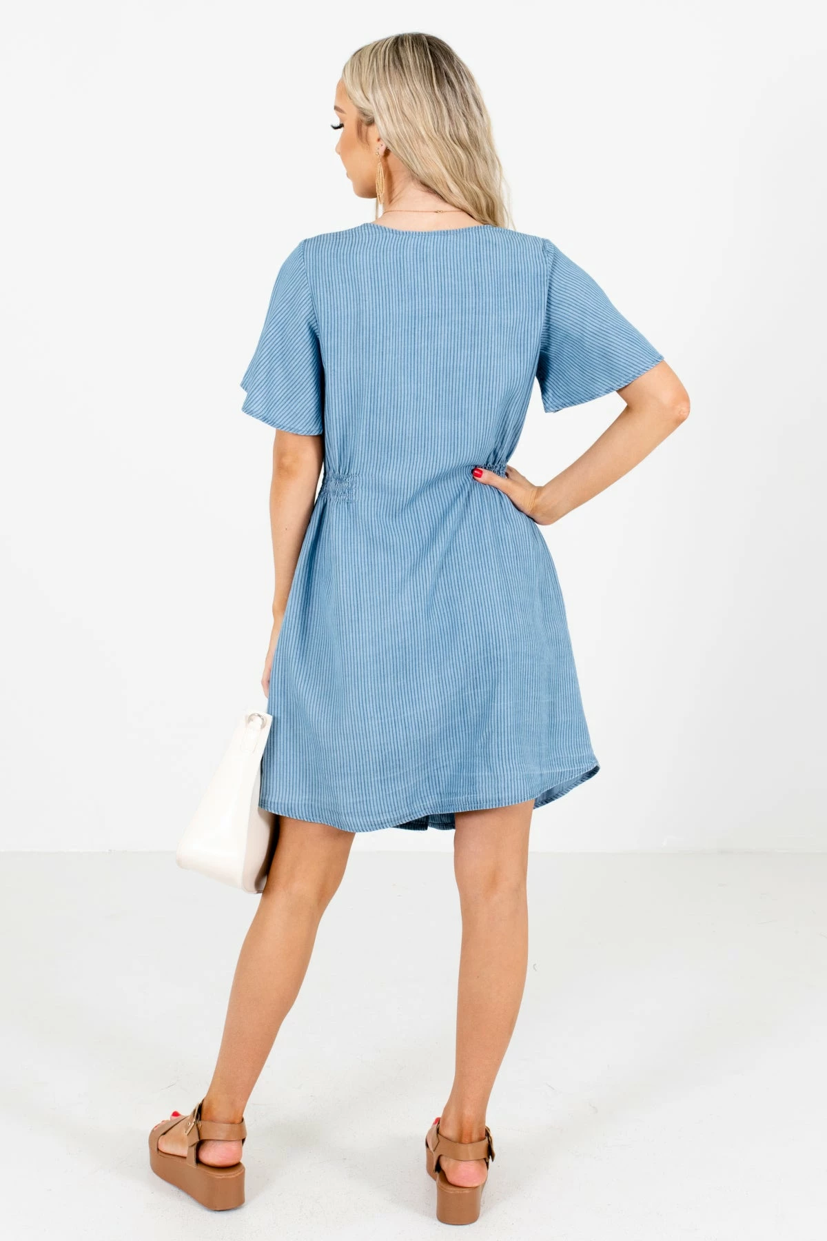 E&M/Mine Note To Self Blue Mini Dress 2 E&M/Mine Note To Self Blue Mini Dress - Image 2