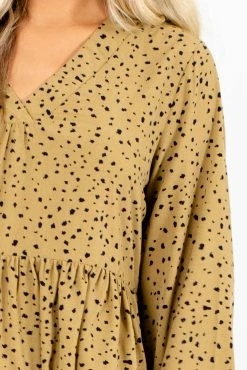 Easel Off The Grid Patterned Mini Dress -Bella Ella Sales Off The Grid Green Dress Detail 5000x