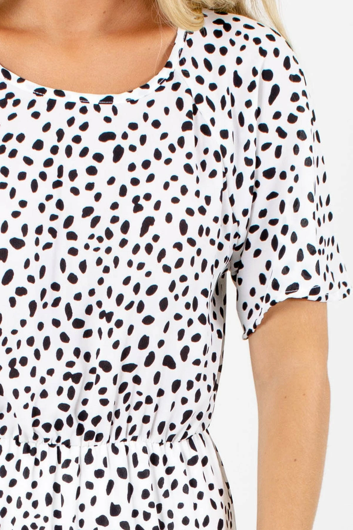 Reborn J On The Spot White Patterned Midi Dress 3 Reborn J On The Spot White Patterned Midi Dress - Image 3