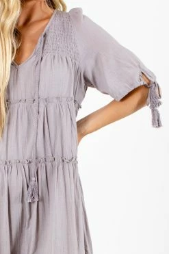 Listicle One Day At A Time Maxi Dress -Bella Ella Sales One Day at a Time Gray Dress Detail 5000x