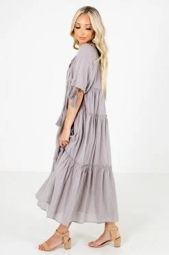 Listicle One Day At A Time Maxi Dress -Bella Ella Sales One Day at a Time Gray Dress Side 5000x