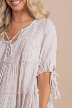 Listicle One Day At A Time Maxi Dress -Bella Ella Sales OneDayAtATimeMaxiCream CloseUp 5000x